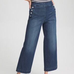 Chico's Pull-On Wide Leg Crop Jean -- EUC